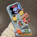 Blue, 3D Mario, mirror, stand, phone case