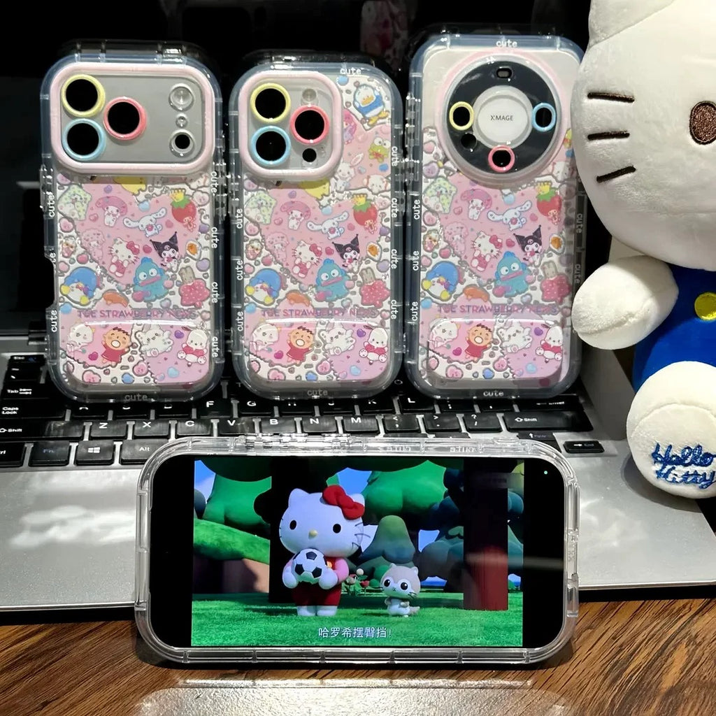 White, Sanrio, mirror, stand, phone case