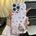 Pink, cute bunny, mirror, stand, phone case