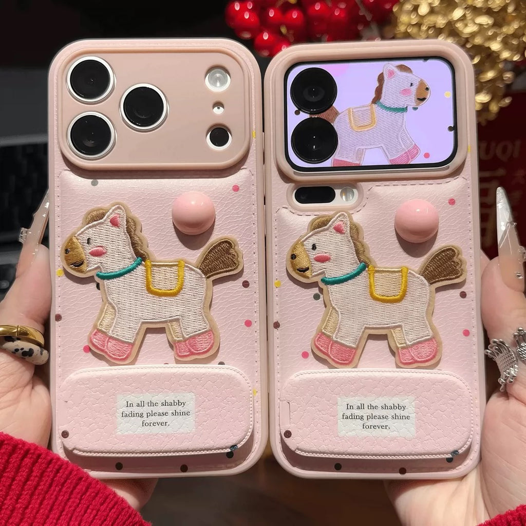 Pink, Happy Pony, mirror, stand, phone case