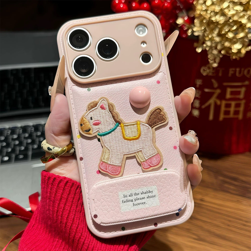 Pink, Happy Pony, mirror, stand, phone case