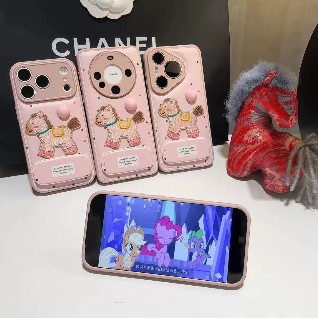 Pink, Happy Pony, mirror, stand, phone case