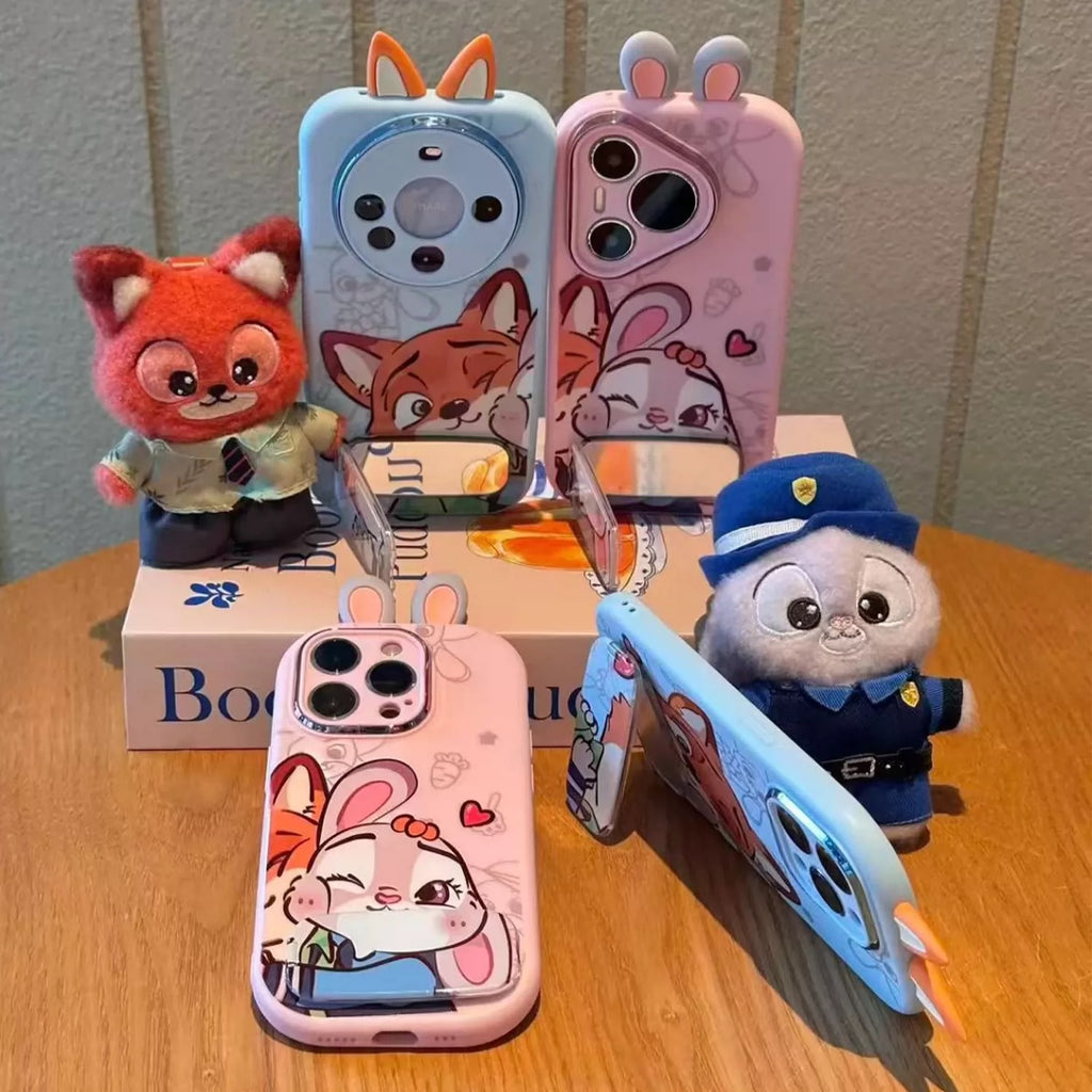 Pink and blue, couple, Nick Fox and Nick Judy, mirror, stand, phone case