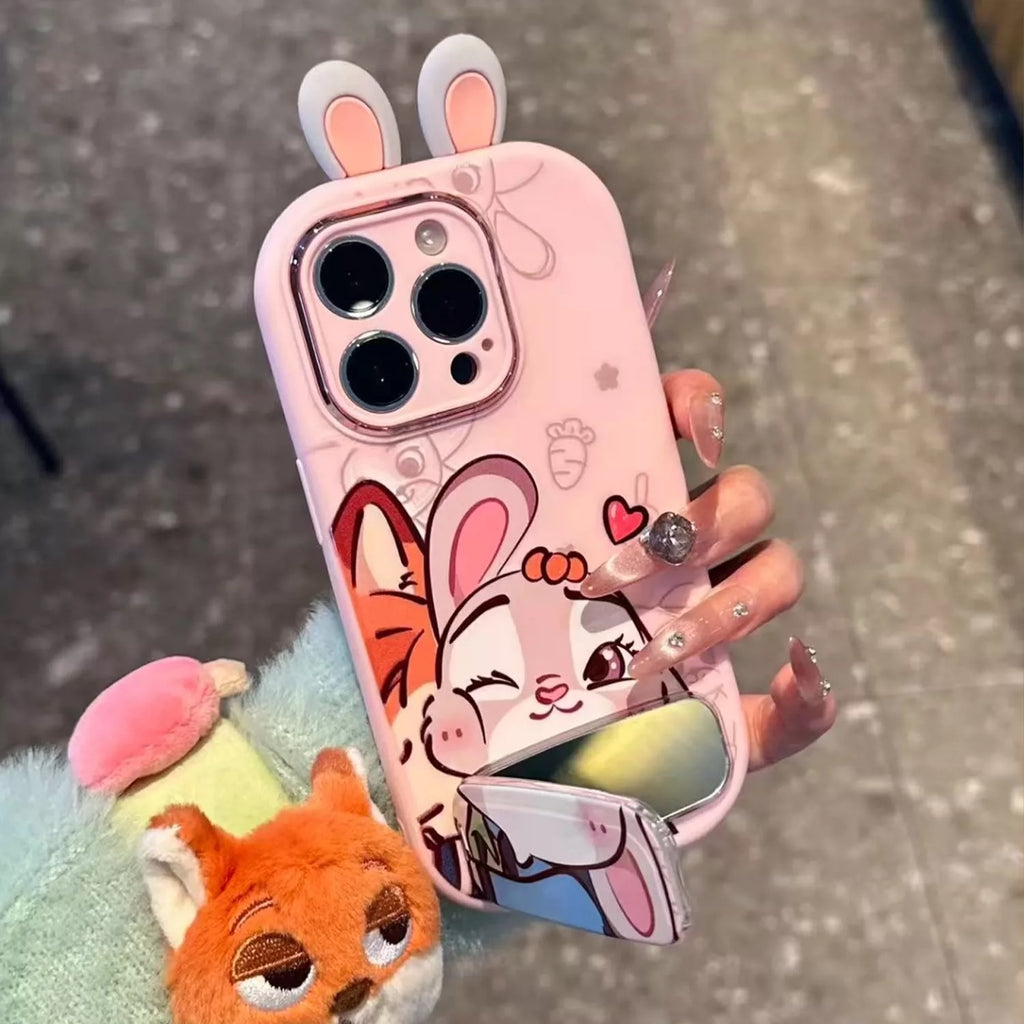 Pink and blue, couple, Nick Fox and Nick Judy, mirror, stand, phone case