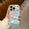 Yellow and blue, 3D ducklings, mirror, stand, phone case