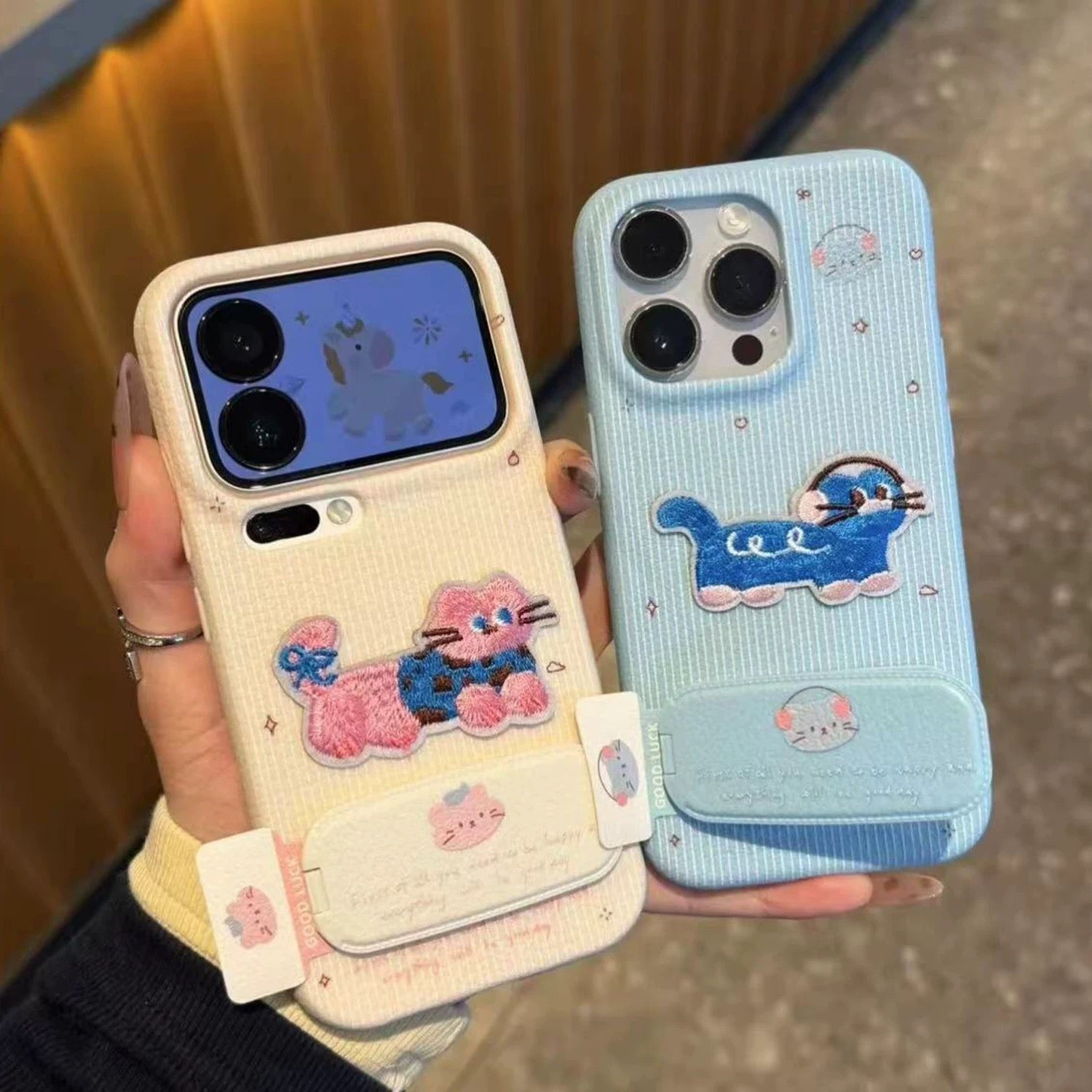 Blue, pink, kittens, puppies, mirrors, stands, phone cases