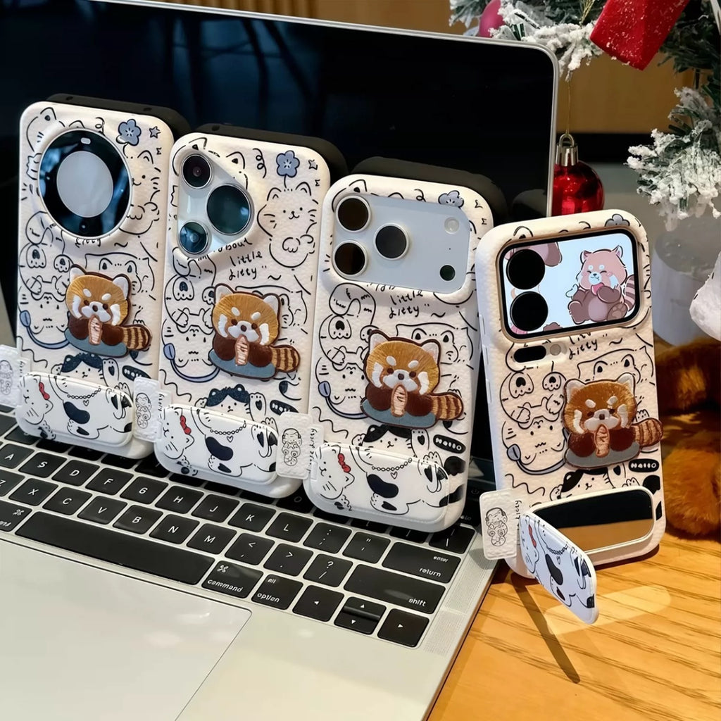 White, Little Bear, mirror, stand, phone case