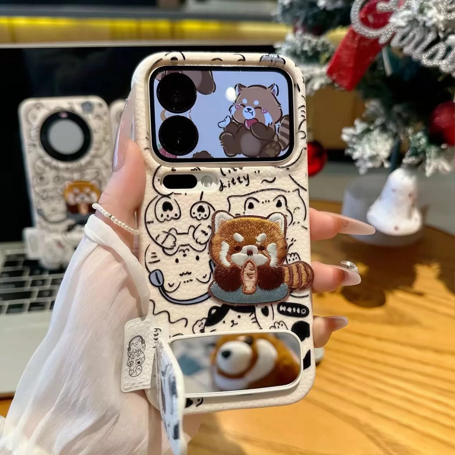 White, Little Bear, mirror, stand, phone case